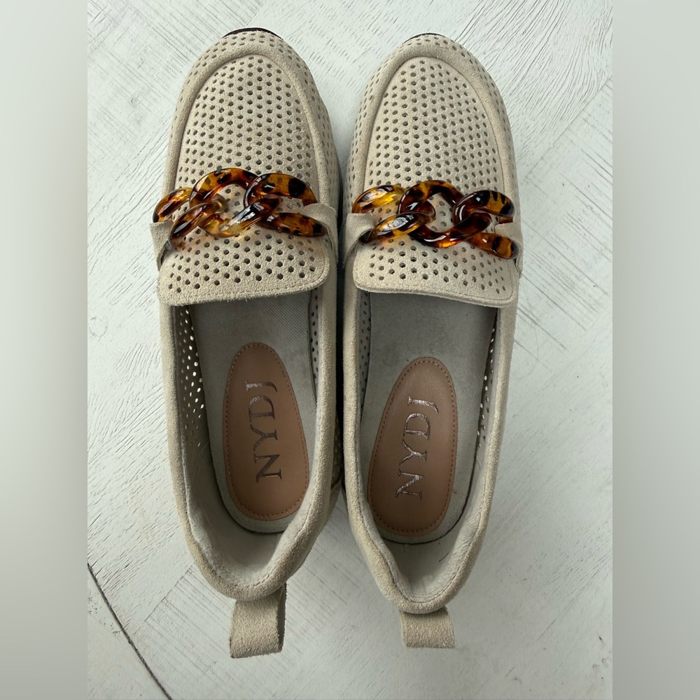 NYDJ platform loafers light taupe size 8 1/2M